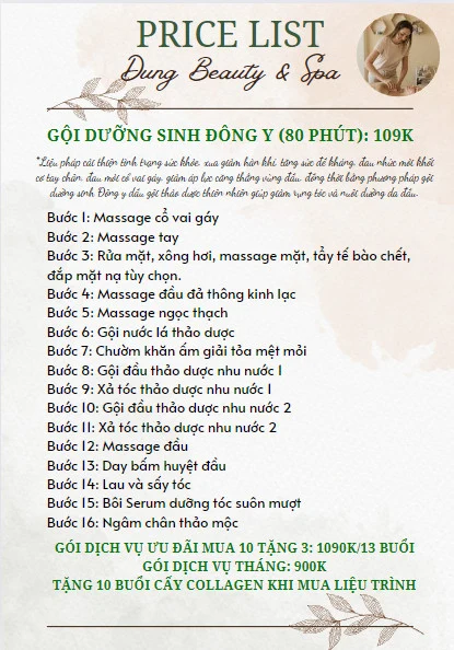 bảng giá gội đầu dưỡng sinh 4